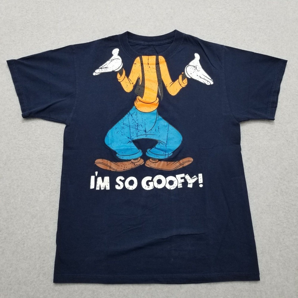 Disney Goofy Shirt Mens Medium Blue Short Sleeve Crew Neck